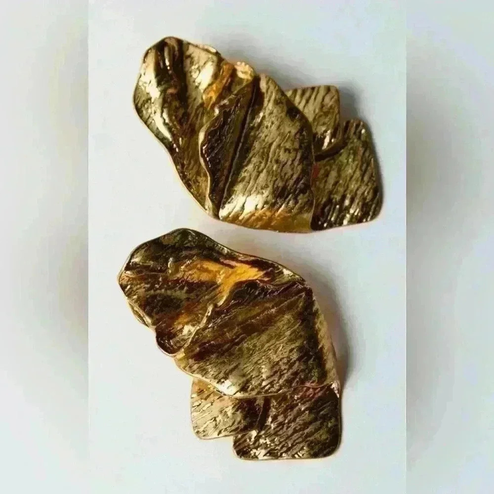 Zara Gold Textured Earrings